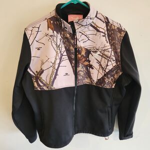 Womens Kings River Pink Mossy Oak Full Zip Camouflage  Fleece Lined Jacket Large